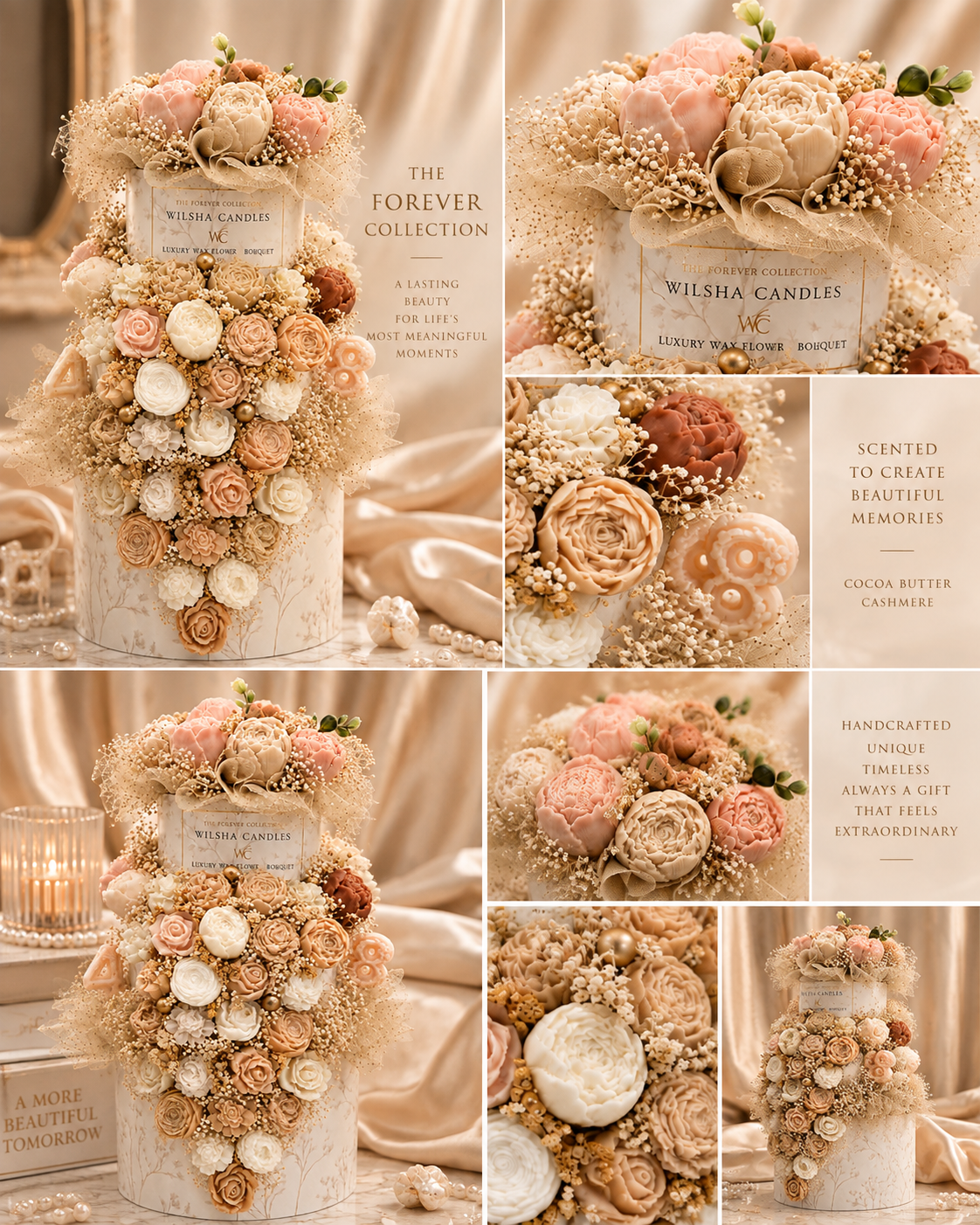 The Forever Wax Melt 3-Tier Cake Flower Bouquet