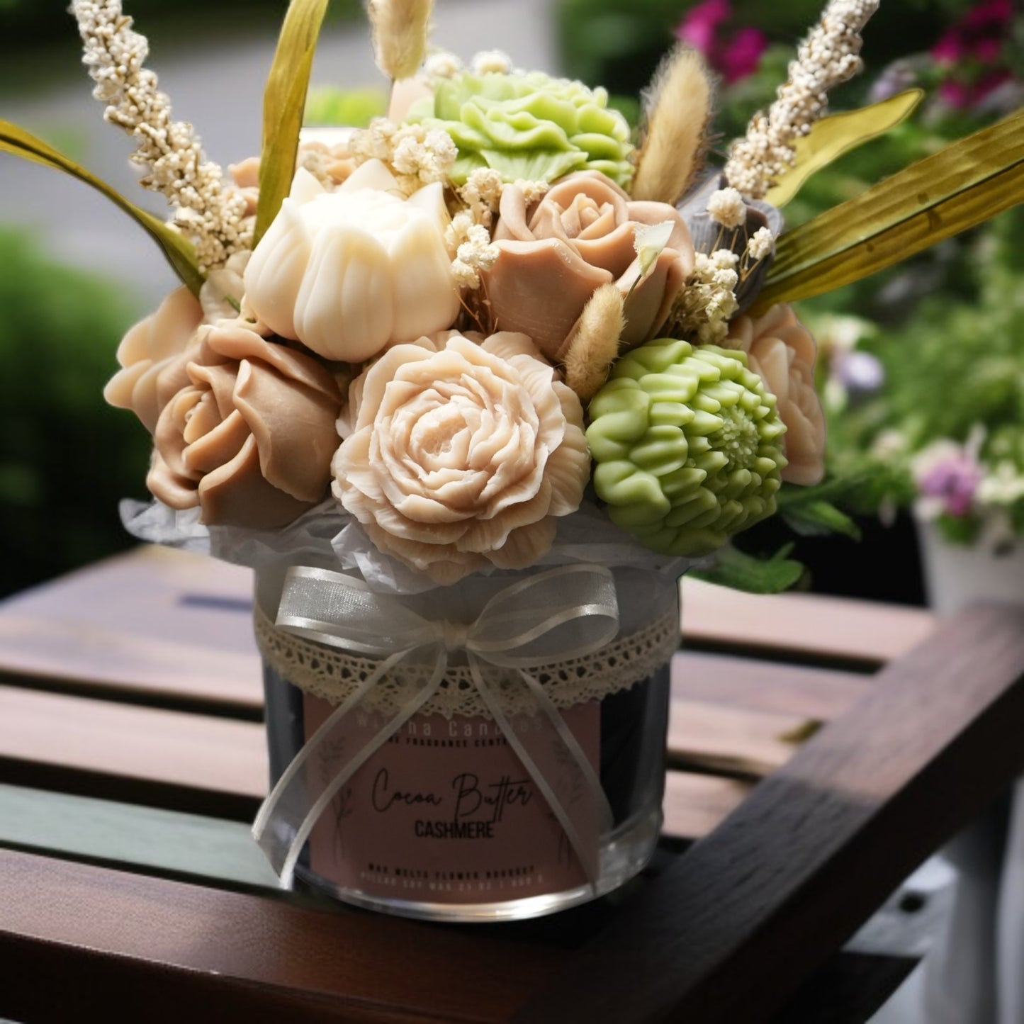 Wax Melt Flower Bouquet Classy Glassy Vase