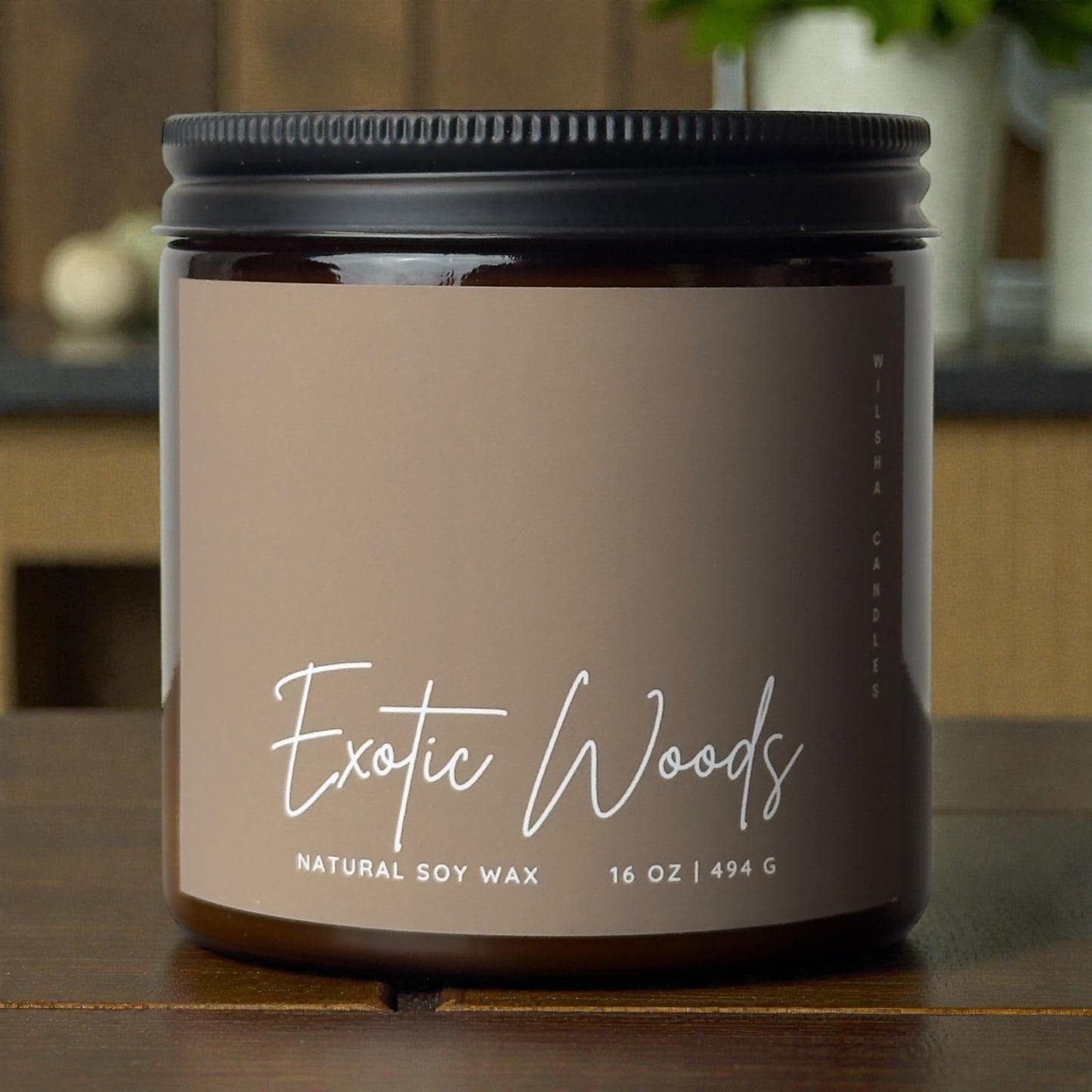 16 oz Amber Exotic Woods Candle