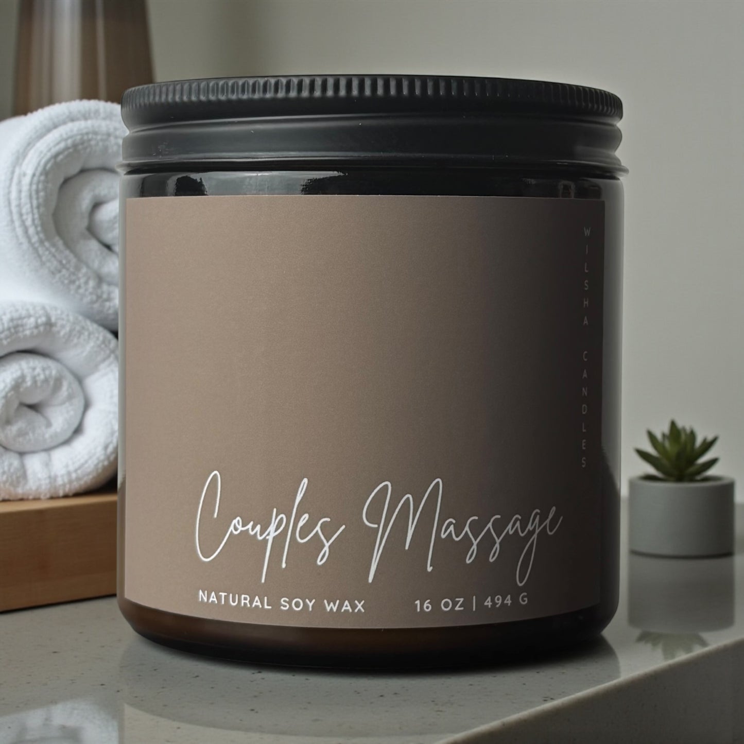 16 oz Amber Couples Massage Candle