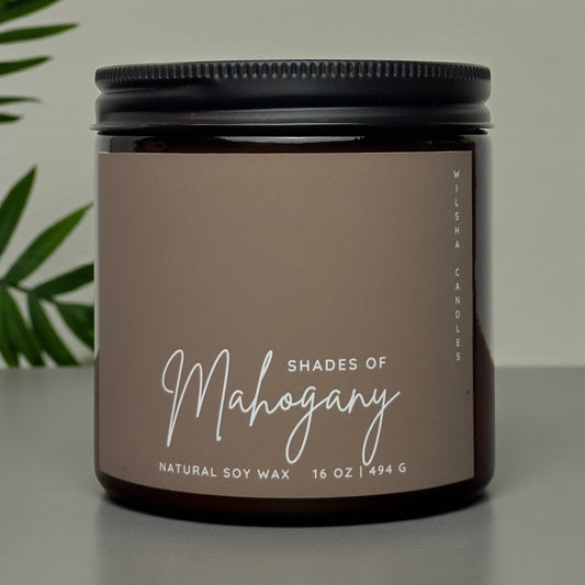 16 oz Amber Shades of Mahogany Candle