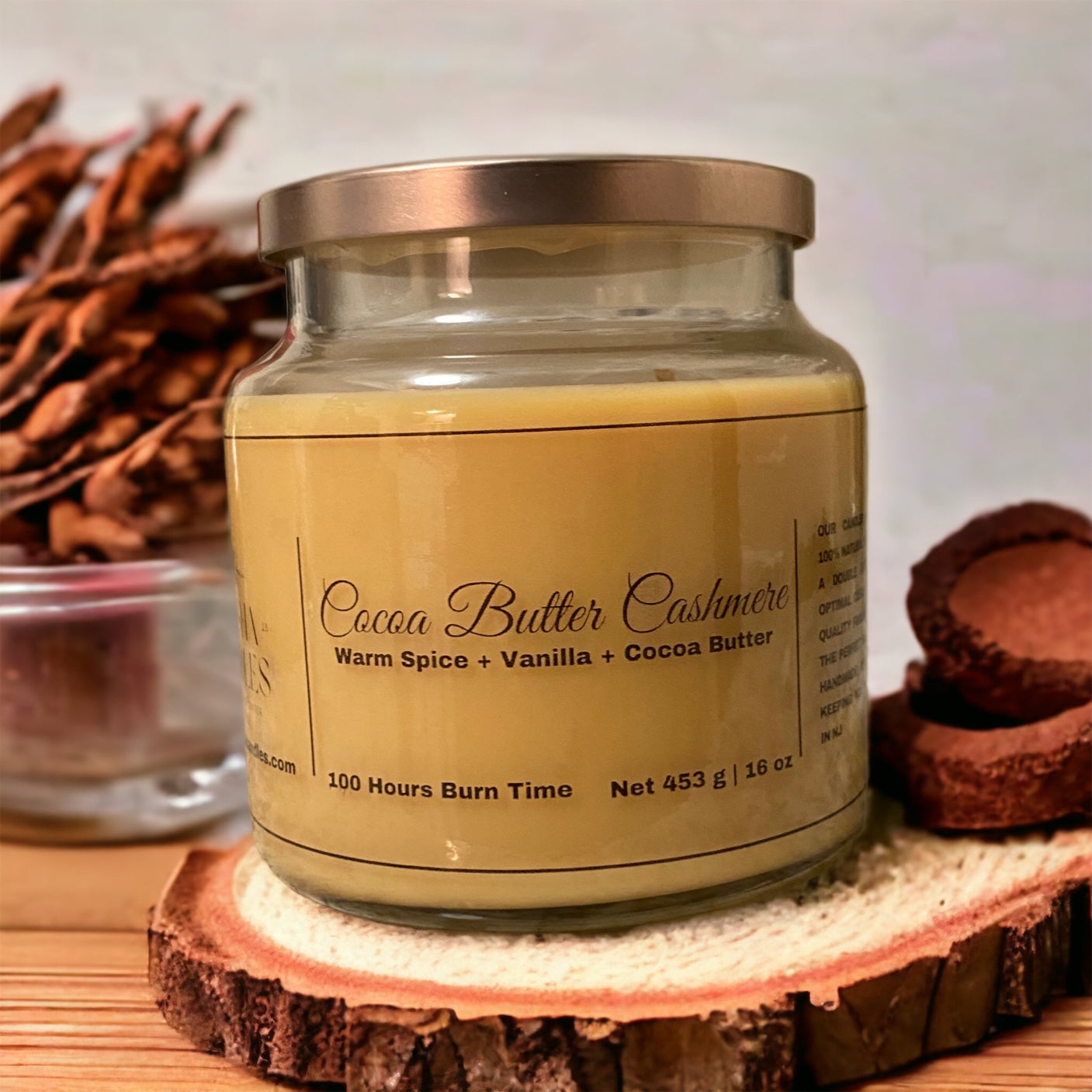 Handcrafted Cocoa Butter Cashmere Candles | Natural Soy Wax | Aromatherapy Candle for Relaxation and Stress Relief