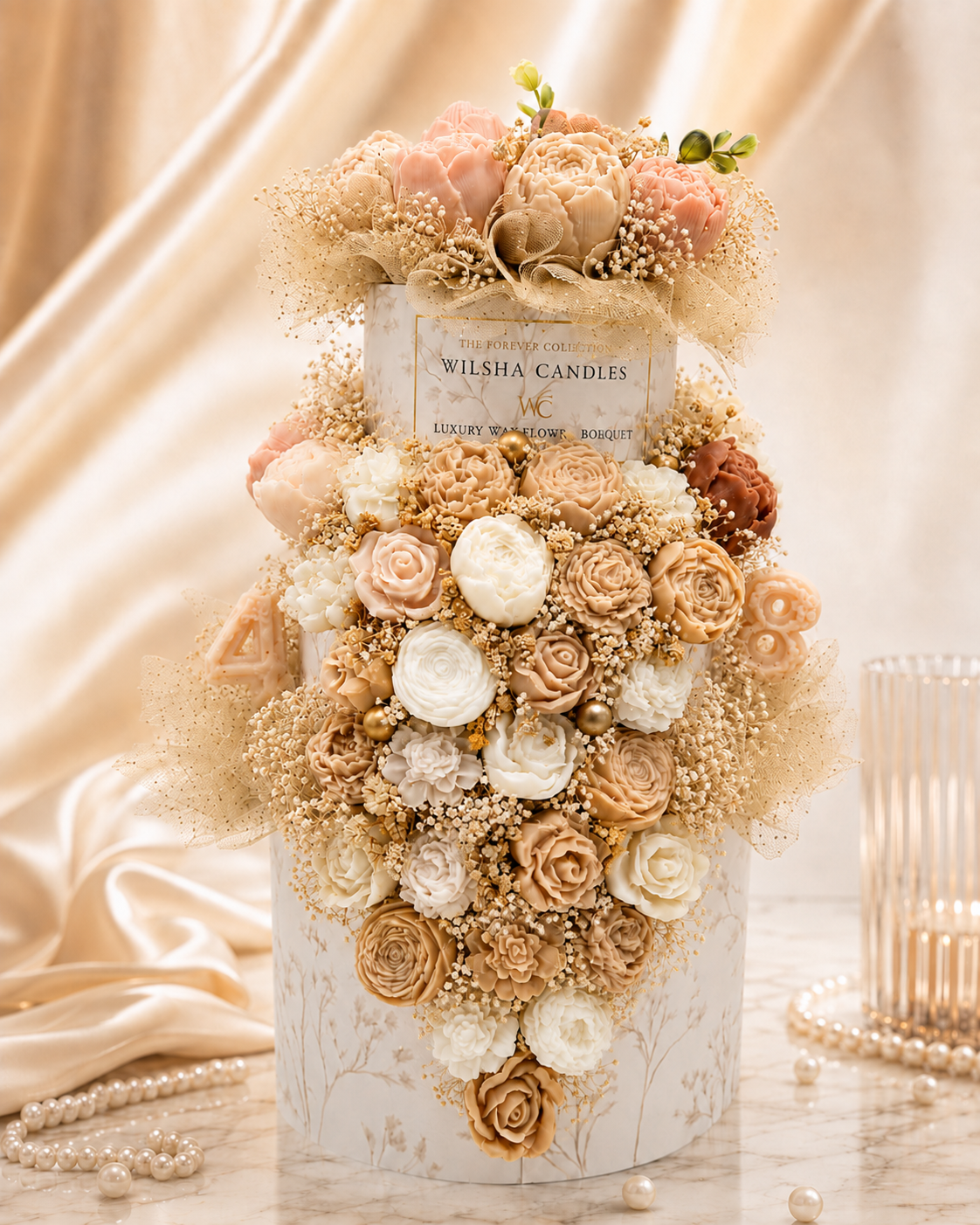 The Forever Wax Melt 3-Tier Cake Flower Bouquet