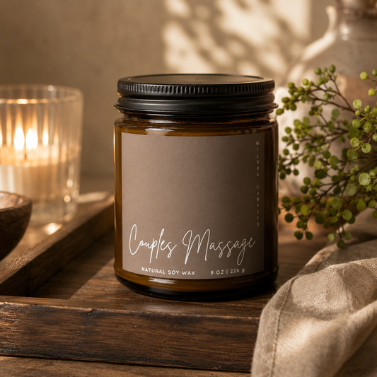Couples Massage Scented Soy Candle 8 oz Jar