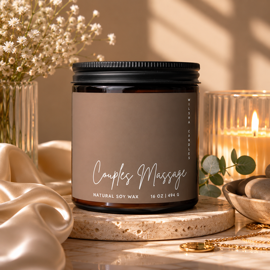 Couples Massage Scented Soy Candle 16 oz Jar