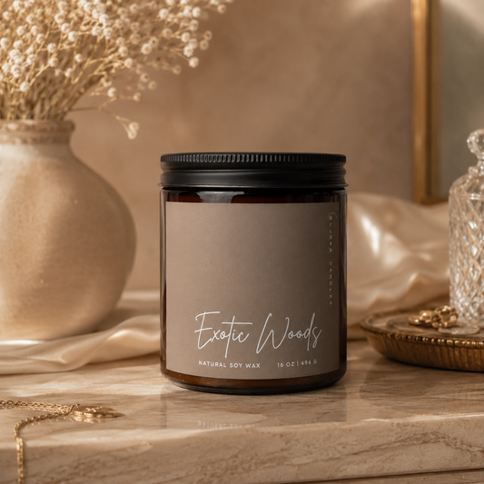 Exotic Woods Scented Soy Candle 16 oz Jar