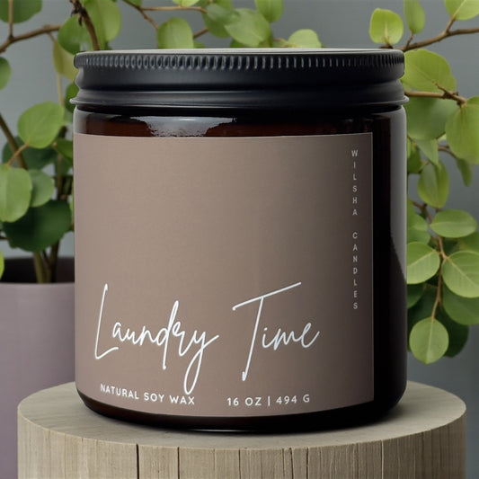 16 oz Amber Laundry Time Candle