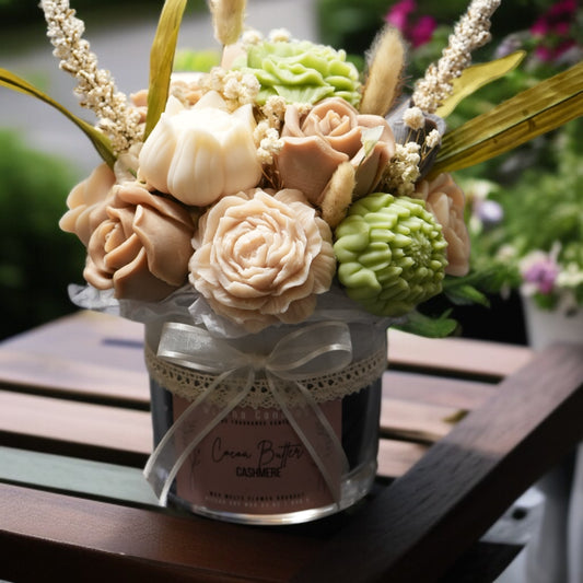 Wax Melt Flower Bouquet Glass Vase