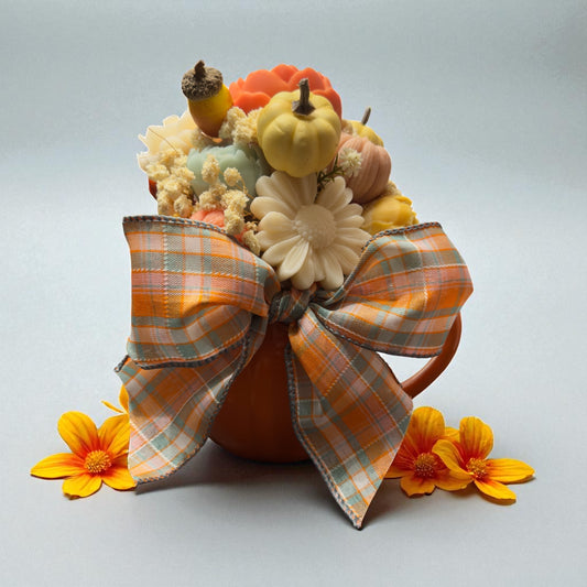 Wax Melt Flower Bouquet Pumpkin Mug