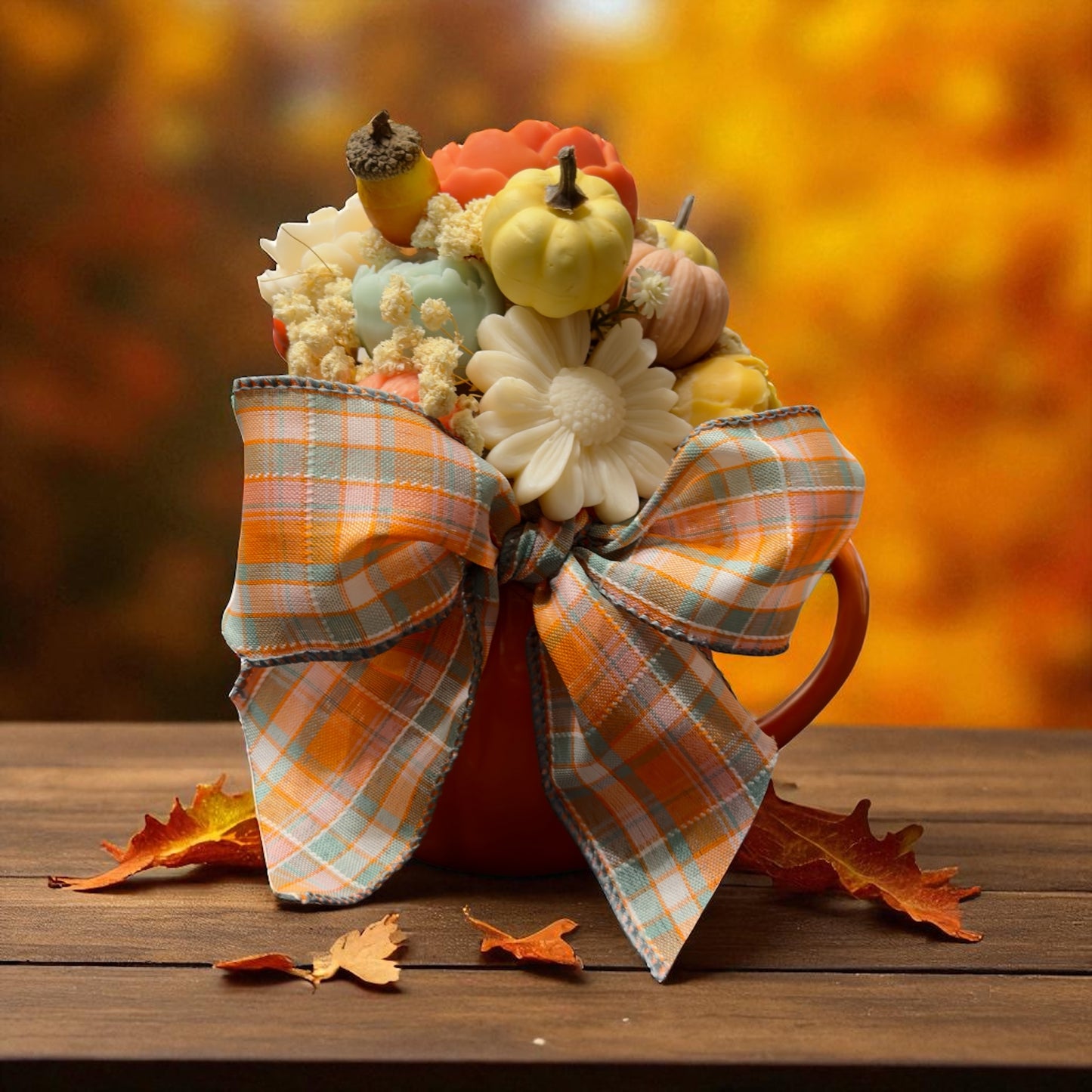Wax Melt Flower Bouquet Pumpkin Mug