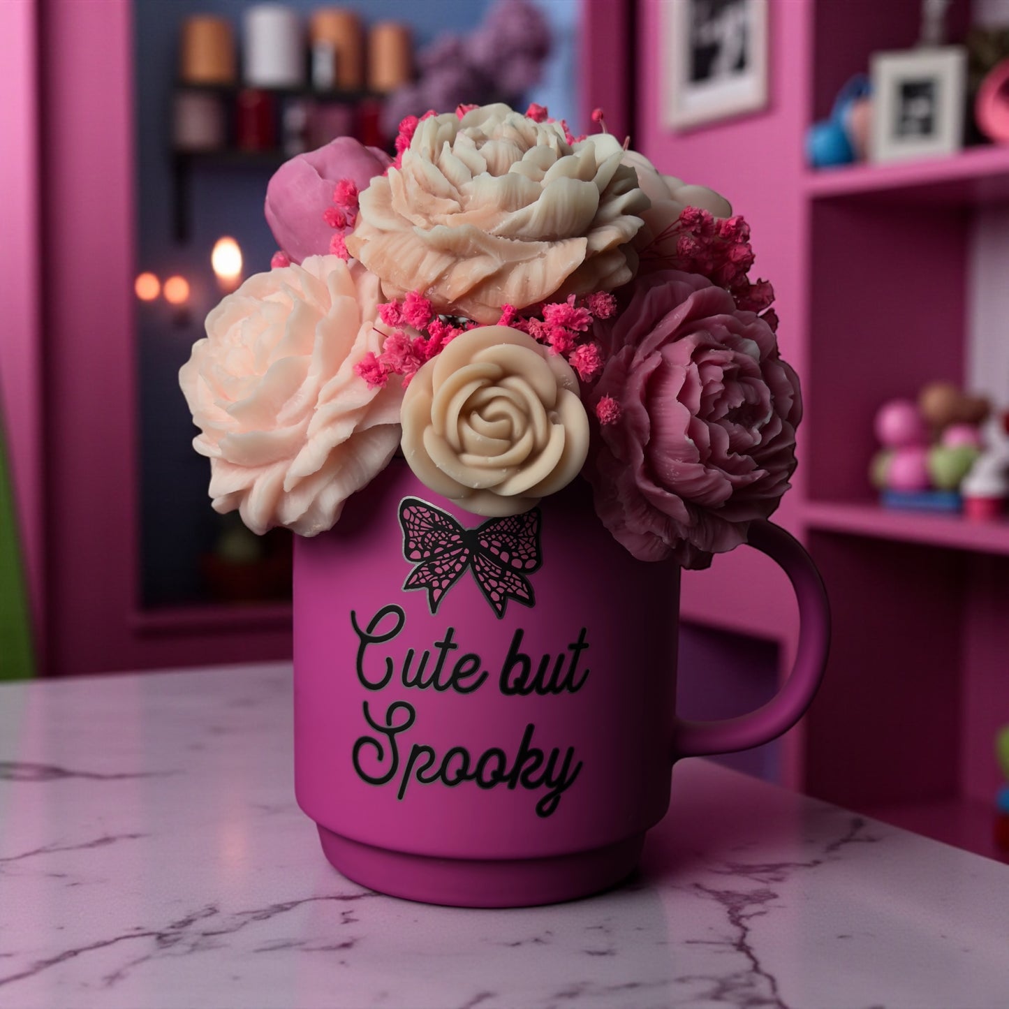 Wax Melts Flower Bouquet Pretty in Pink Mug