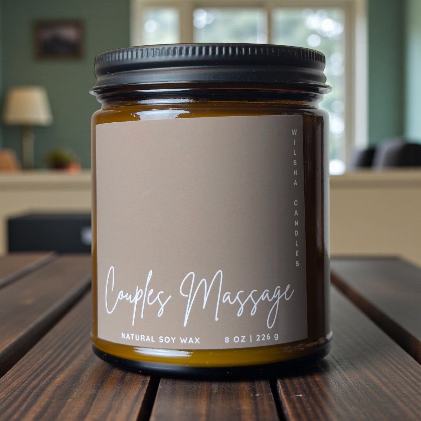 Couples Massage Scented Soy Candle 8 oz Jar