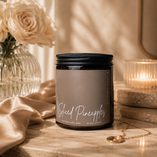 Sliced Pineapples Scented Soy Candle 16 oz Jar