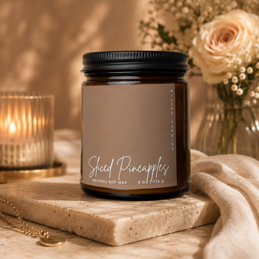 Sliced Pineapples Scented Soy Candle 8 oz Jar