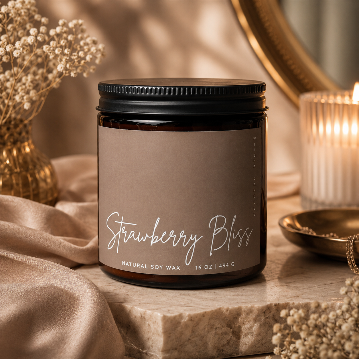 Strawberry Bliss Soy Candle | 16 oz