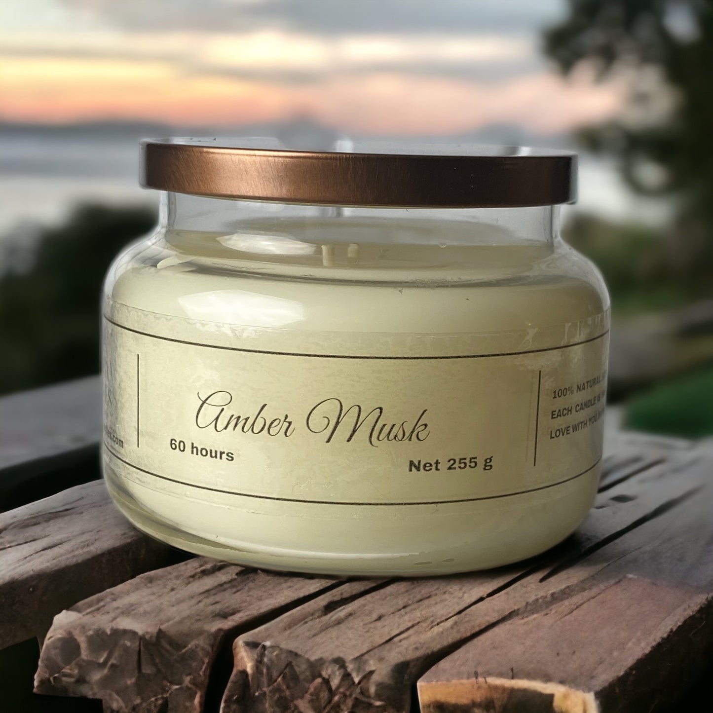 Handcrafted Amber Musk Candle | Natural Soy Wax | High Quality Candle
